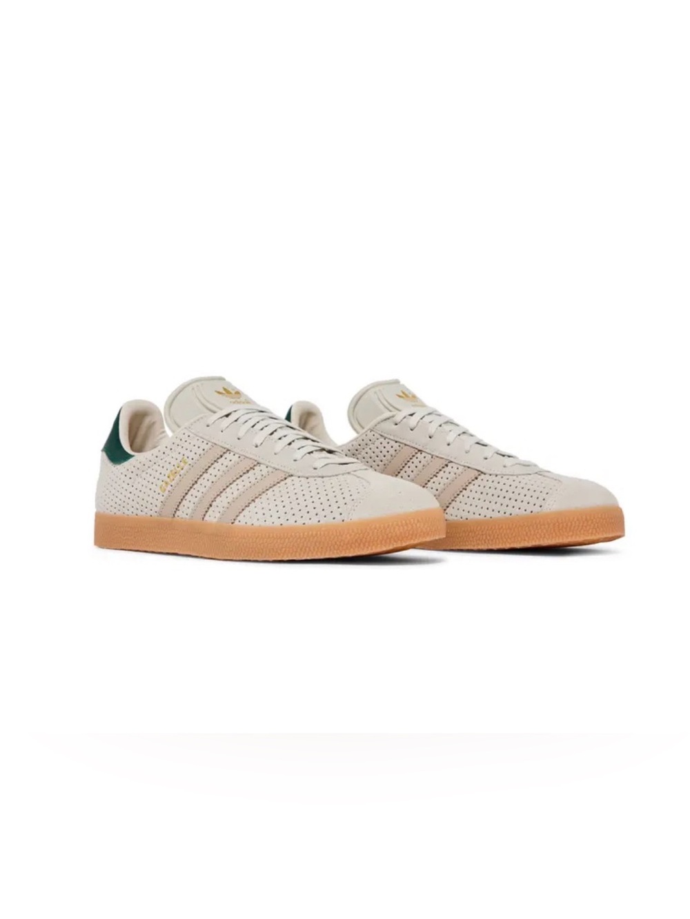 adidas Cream Perforated Leather Sneakers with Gum Sole
